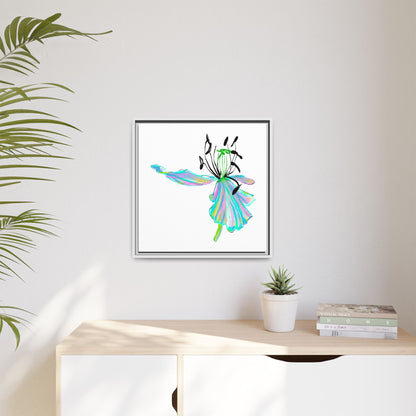 Dancing Tulips Matte Canvas, Framed (Multi-color) Aqua Blue