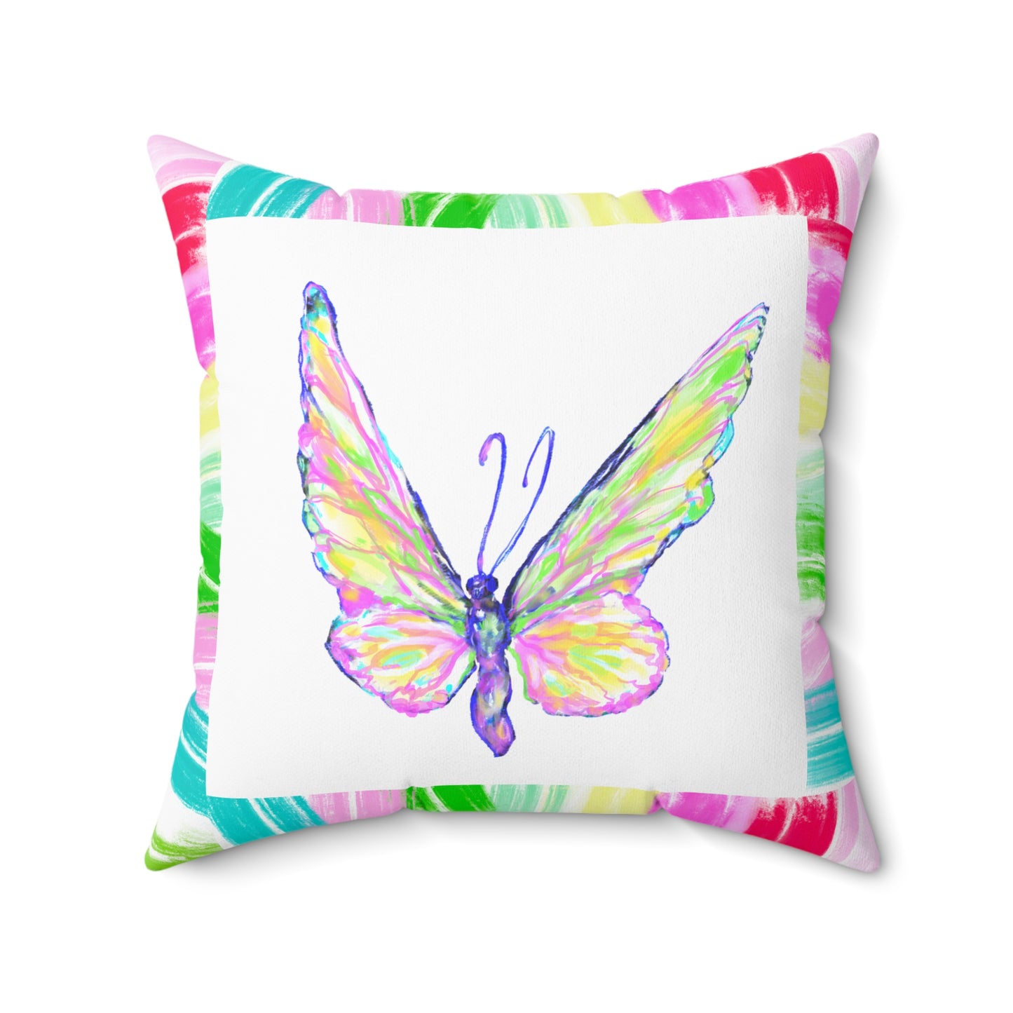 Mega Dot Polyester Square Pillow Butterfly