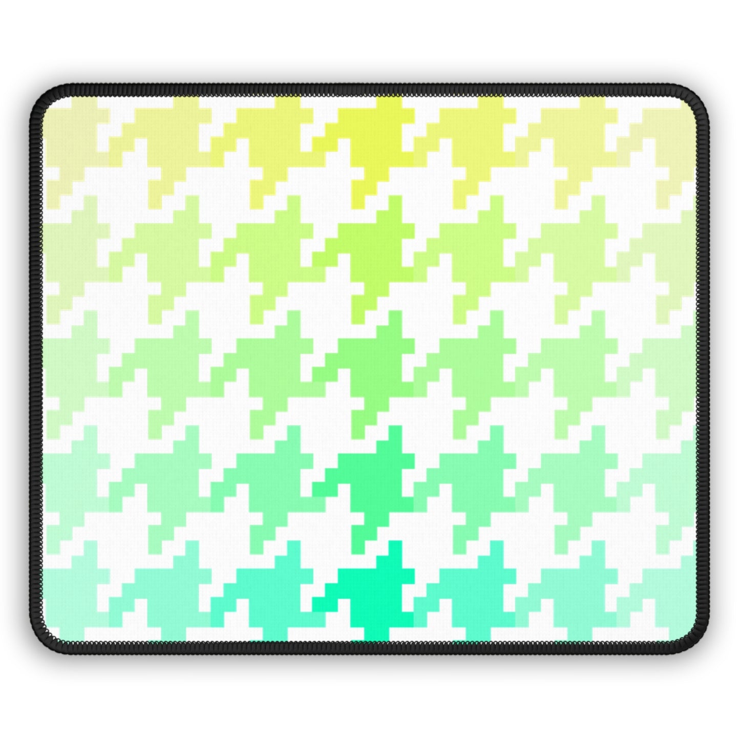Houndstooth Fun Yellow and Green  Gaming Mouse Pad