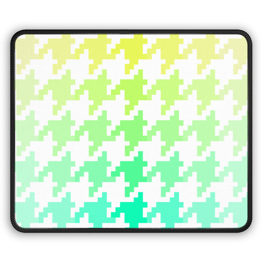 Houndstooth Fun Yellow and Green  Gaming Mouse Pad