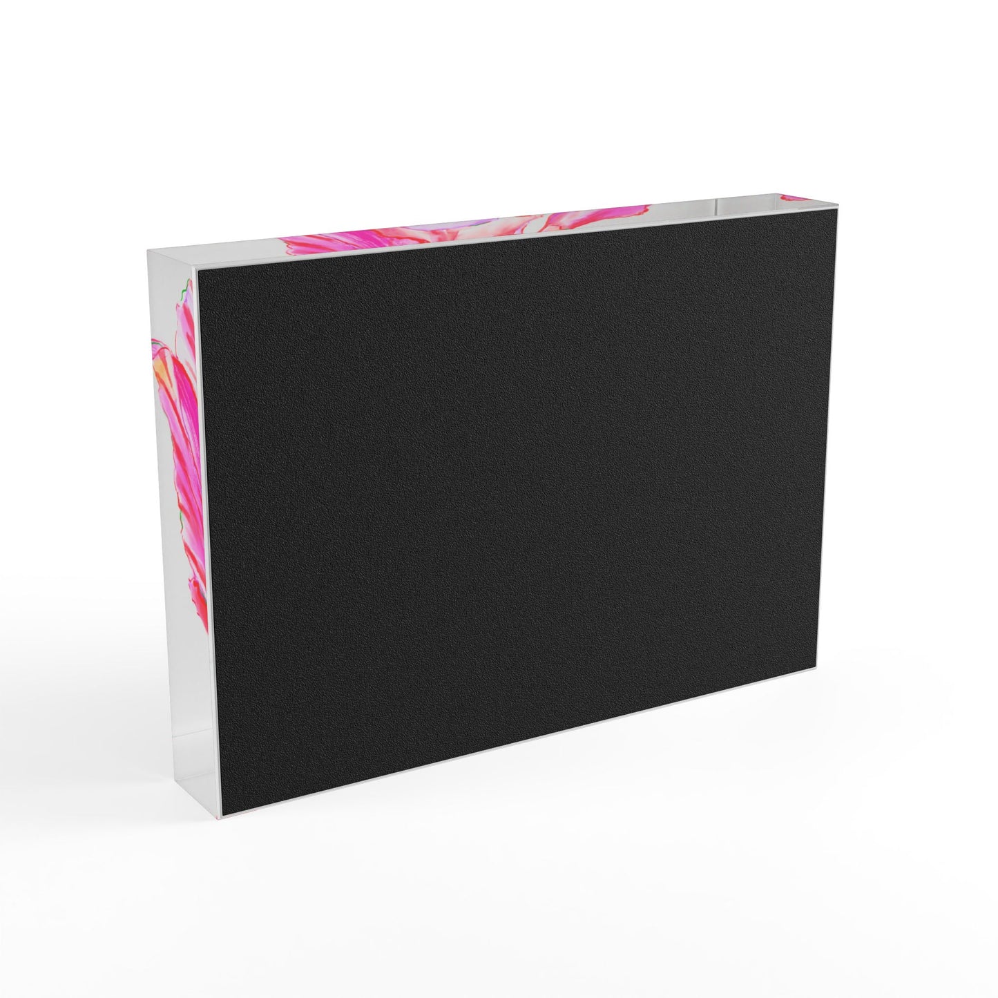 Dancing Tulips Acrylic Art Block Raspberry