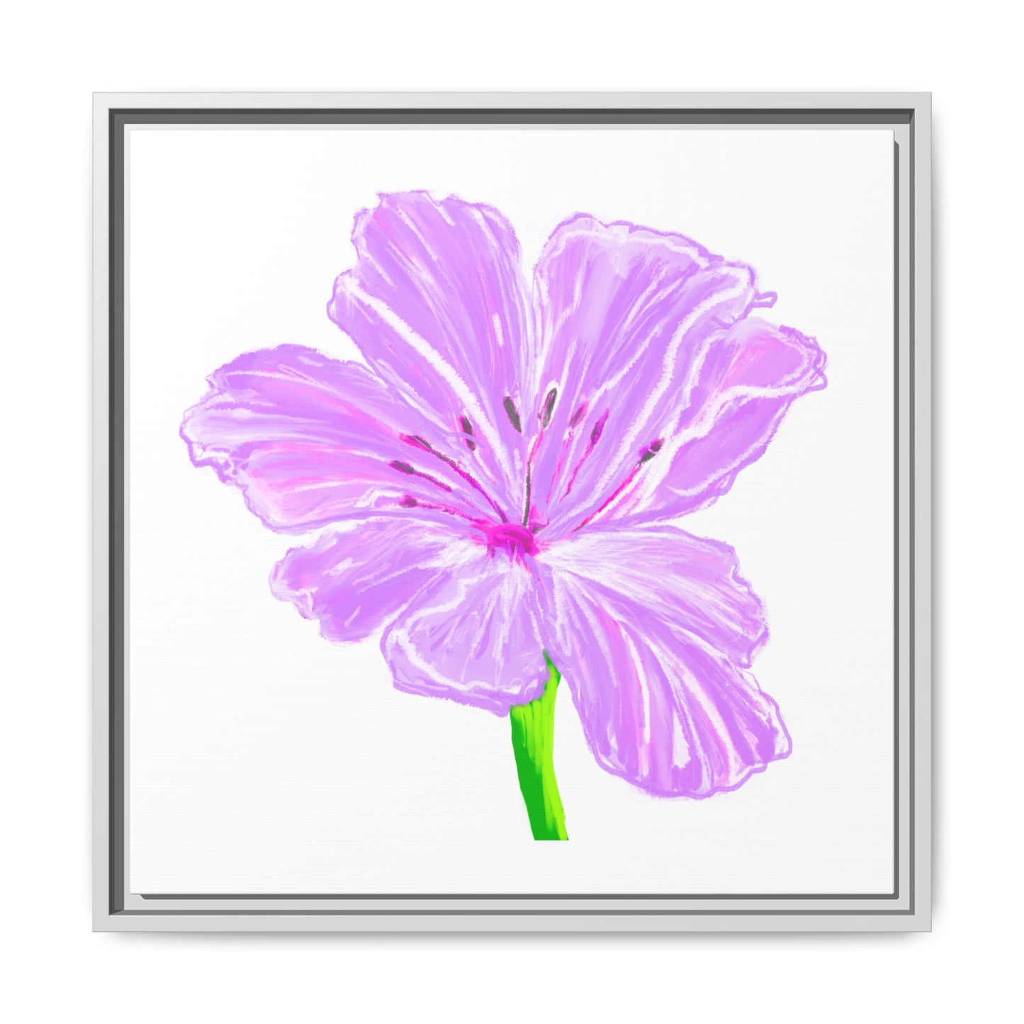 Dancing Tulips Matte Canvas, Framed Lilac