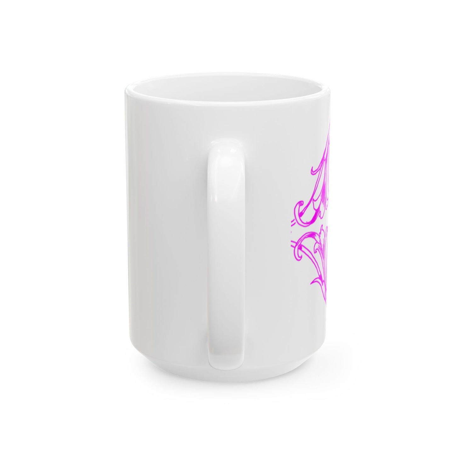 Scrollwork Ceramic Mug Raspberry