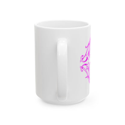 Scrollwork Ceramic Mug Raspberry