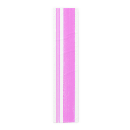 Mega Stripe Table Runner (Cotton Creamy white , Poly Bright White) Bright Pink