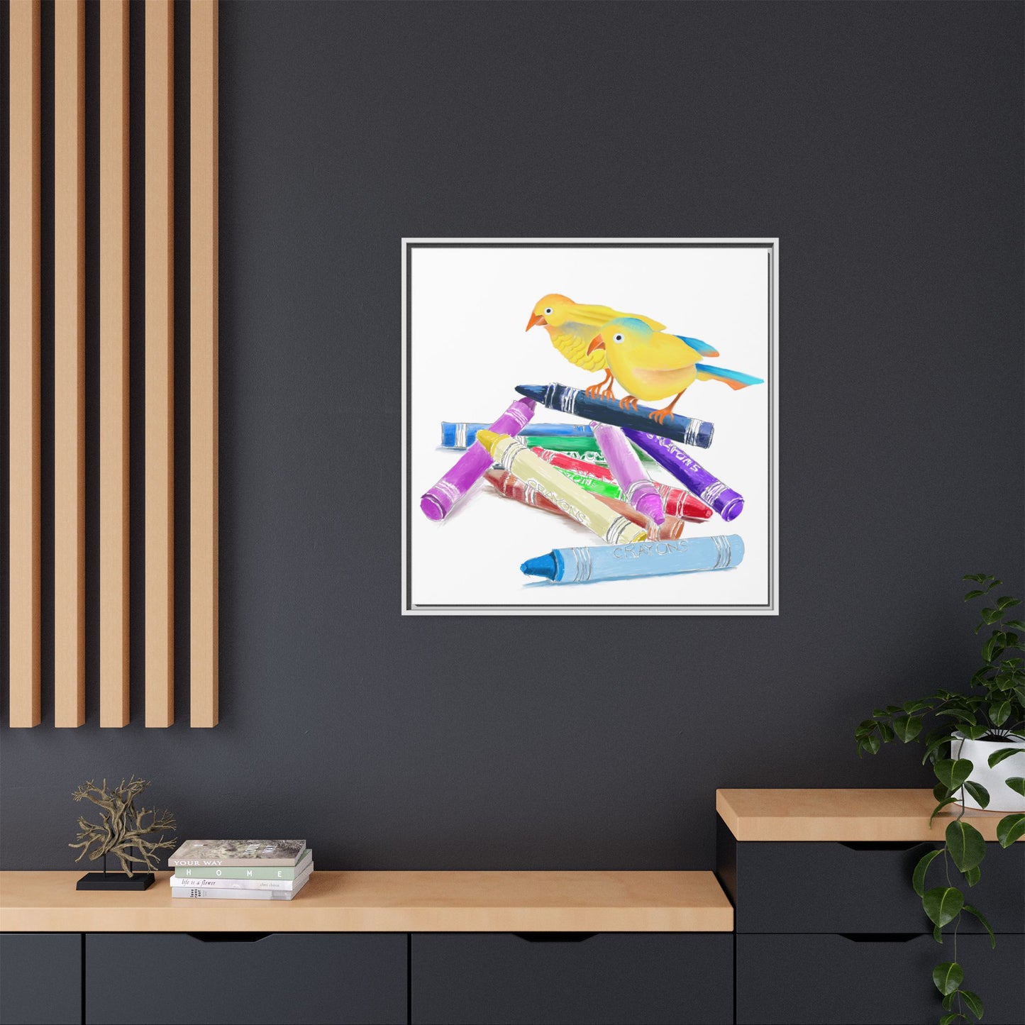 Jolly Birds Matte Canvas Framed