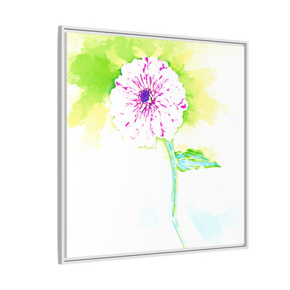 Zinnia Color Splash Matte Canvas Yellow Framed