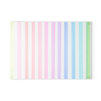 Glass Cutting Boards Watercolor Rainbow Stripes