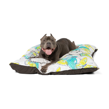Dogi Butterfly Flutter Pet Bed, Yellow and Aqua