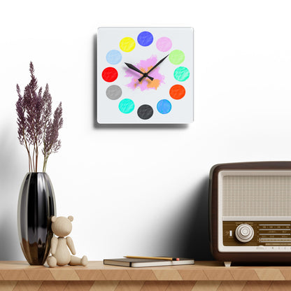Clocks Acrylic Wall Polka Dot Palette