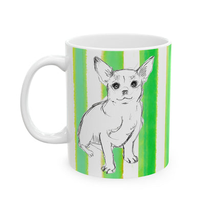 Dogi Fun Mug with Dark Green Stripes