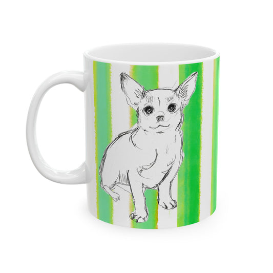 Dogi Fun Mug with Dark Green Stripes