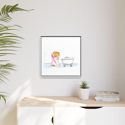 Kitty Fun Matte Canvas Framed
