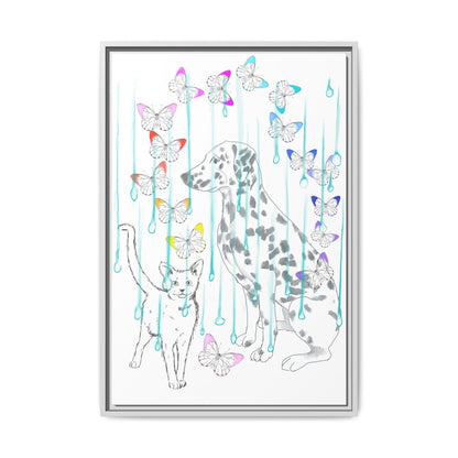 Butterfly Chroma Rain and Shine Matte Canvas, Framed (White)