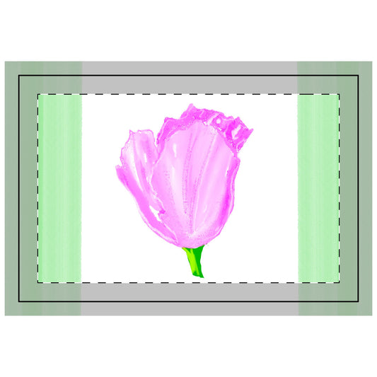 Tulip Love Polyester Quilted Placemat in Light Pink with Green Striped Edges