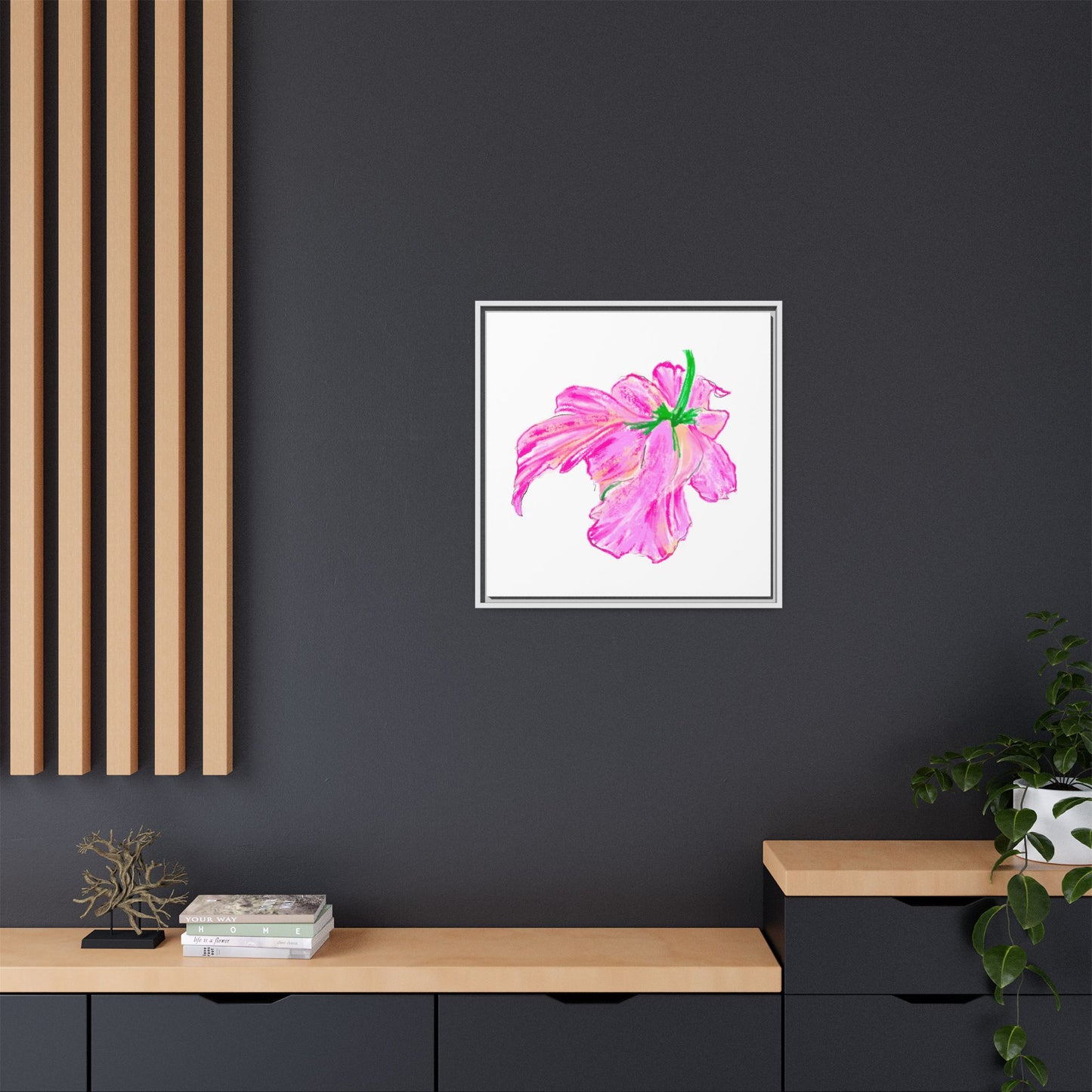 Dancing Tulips Matte Canvas, Framed (Multi-color) Pink