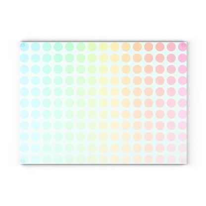 Glass Cutting Boards  Rainbow Polka Dots