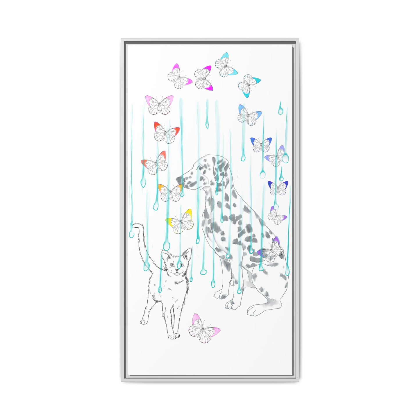 Butterfly Chroma Rain and Shine Matte Canvas, Framed (White)