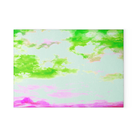 Glass Cutting Board Watercolor Landscape