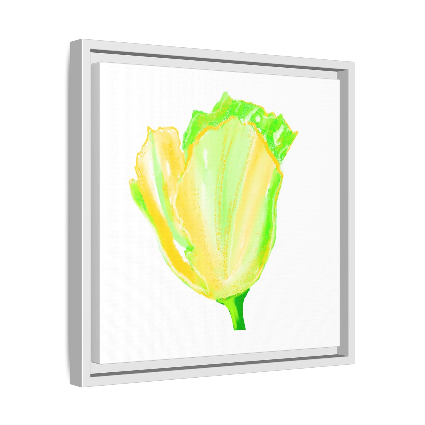 Dancing Tulips Matte Canvas, Framed (Multi-color) Yellow Green