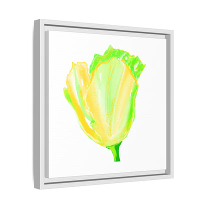 Dancing Tulips Matte Canvas, Framed (Multi-color) Yellow Green