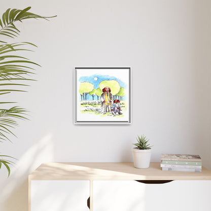 Dogi Fun Matte Canvas Framed