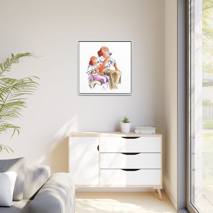 Dogi Fun Matte Canvas Framed