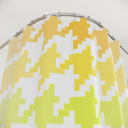 Houndstooth Fun Shower Curtain Orange/Yellow/Green