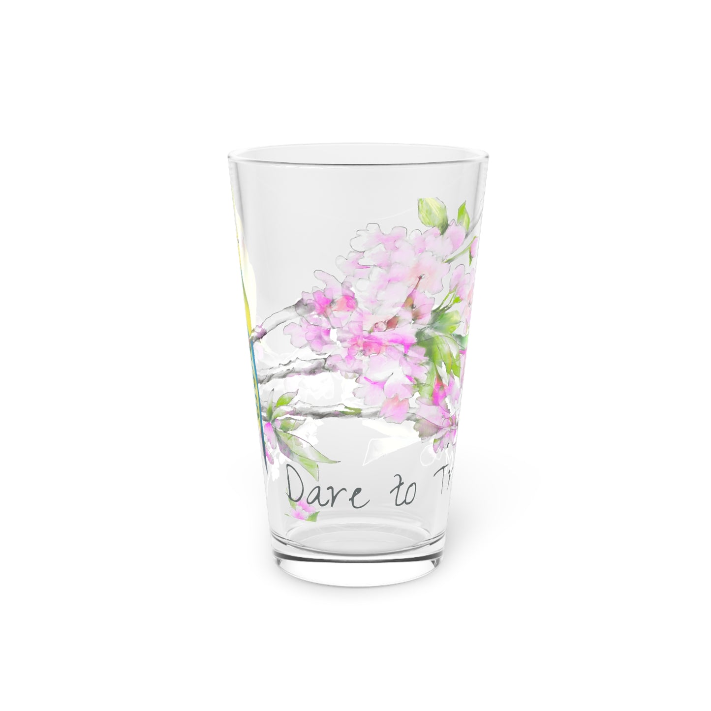 Cherry Chirp Pint Glass "Dare to Trust"