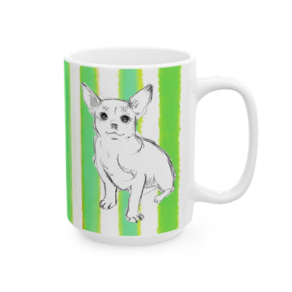 Dogi Fun Mug with Dark Green Stripes