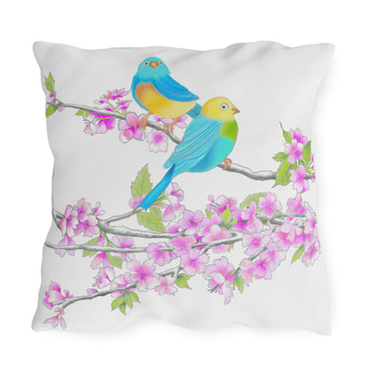 Outdoor Pillows Birdies & Cherry Blossom Branches