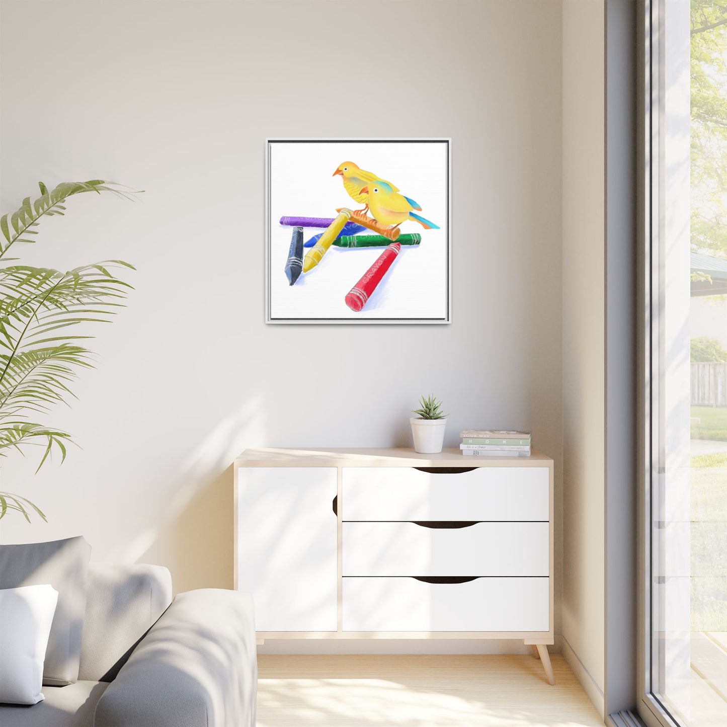 Jolly Birds Matte Canvas Framed