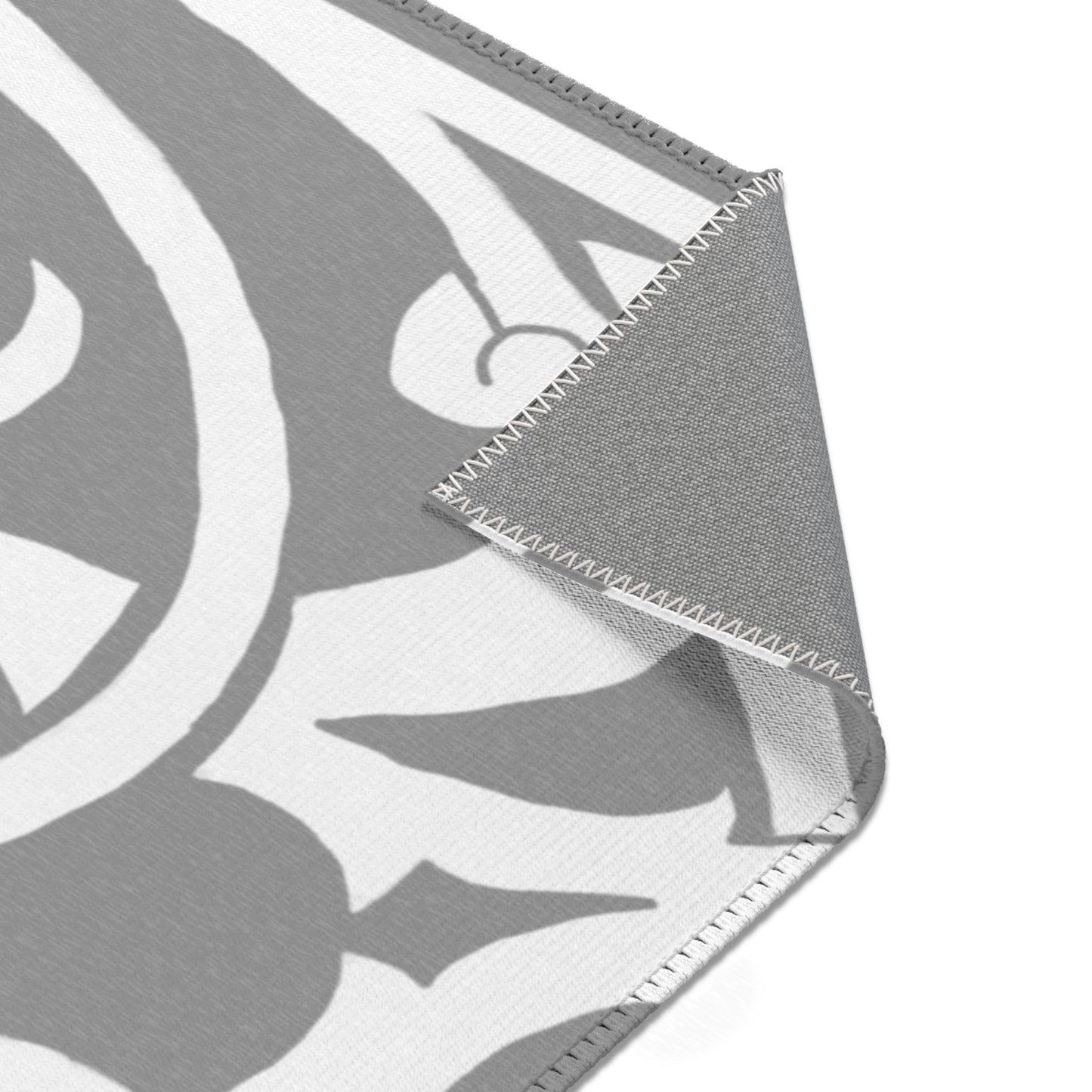 Scrollwork Indoor/Outdoor Rug Gray "Sola Fide..."