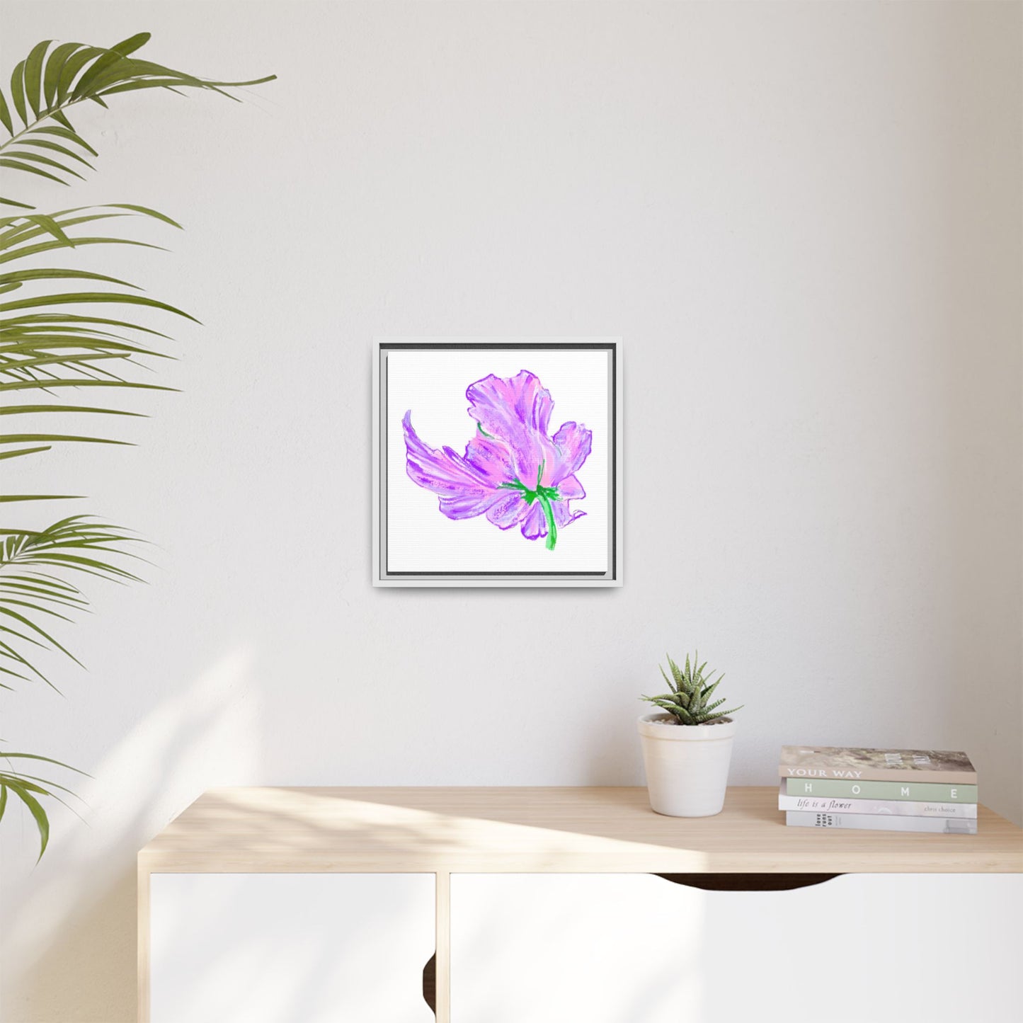 Dancing Tulips Matte Canvas, Framed (Multi-color) Lilac
