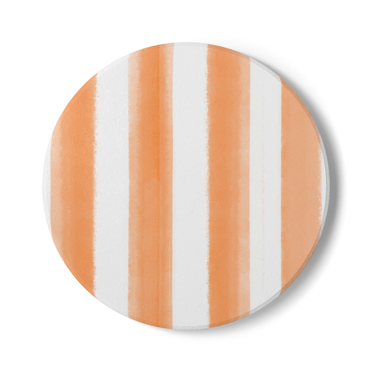 Watercolor Stripe Ceramic Coaster, Orange