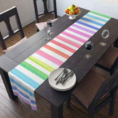 Watercolor Stripes Table Runner