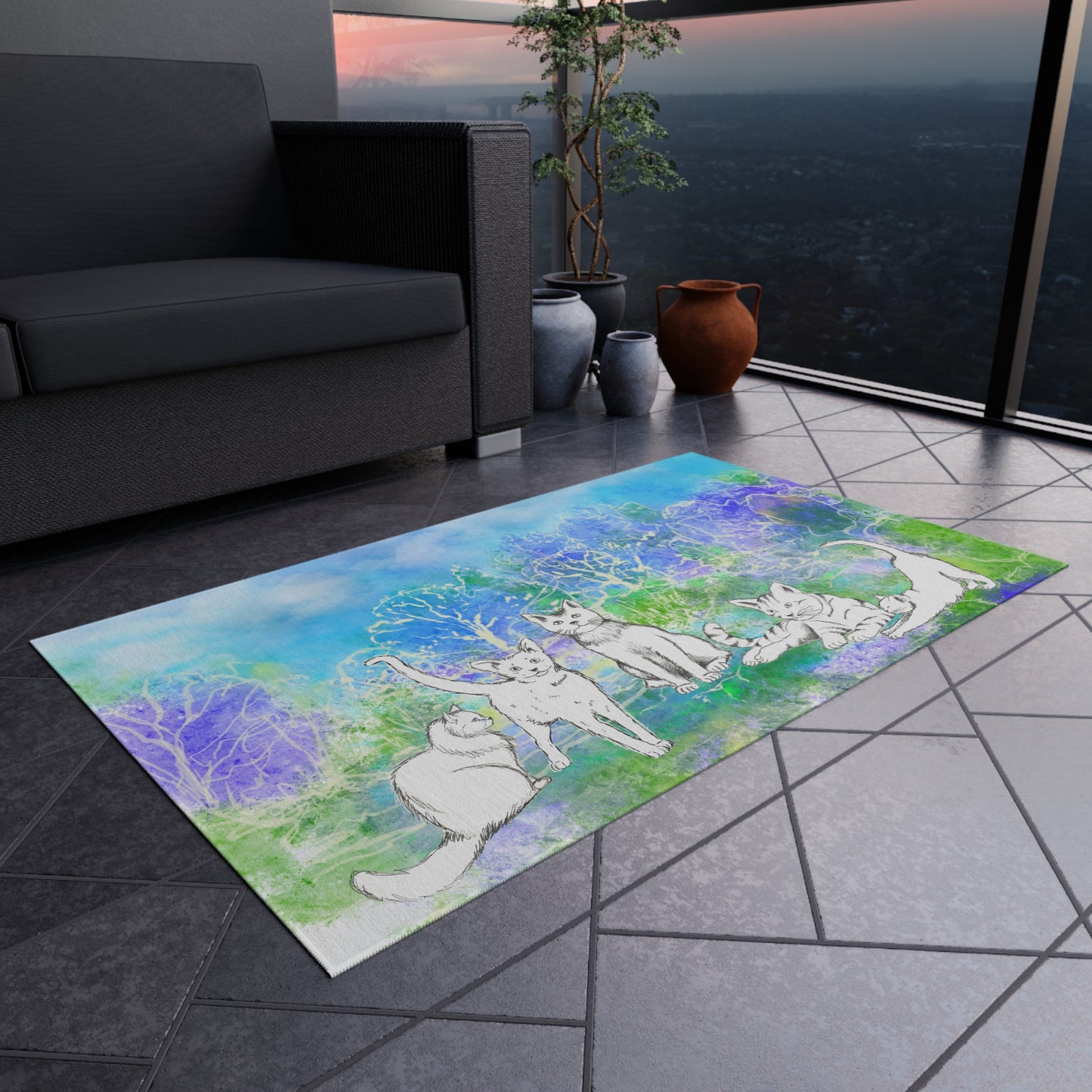 Rugs Indoor/Outdoor Whispers in Blue