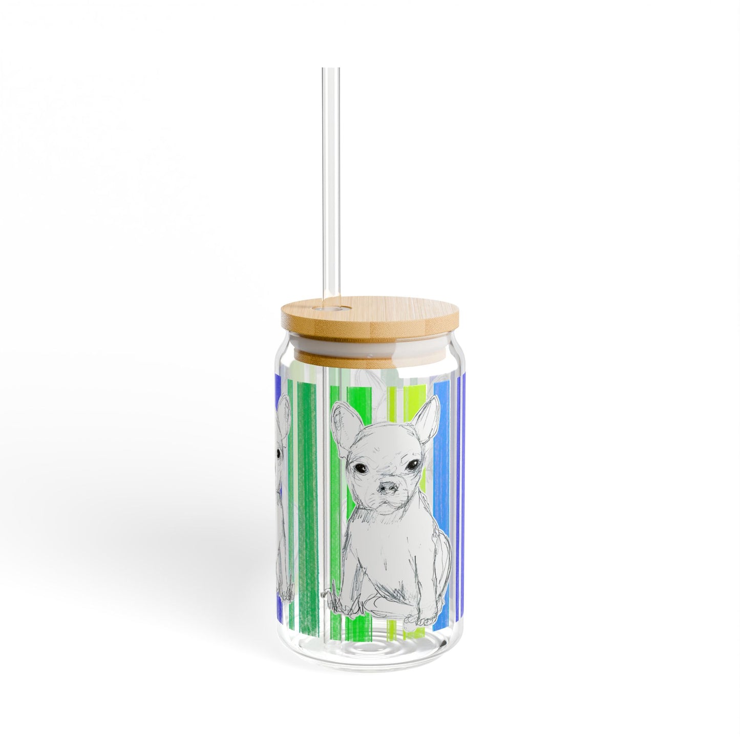 Dogi Butterfly Flutter Sipper Glass, 16oz, Rescue pup