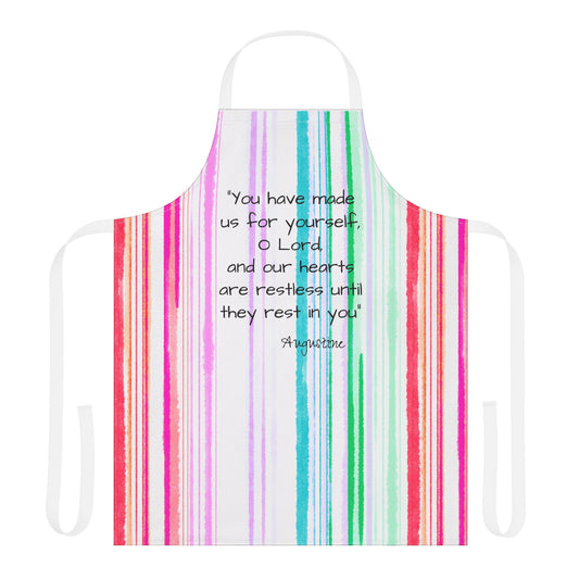 Watercolor Stripes Apron Our Hearts our restless