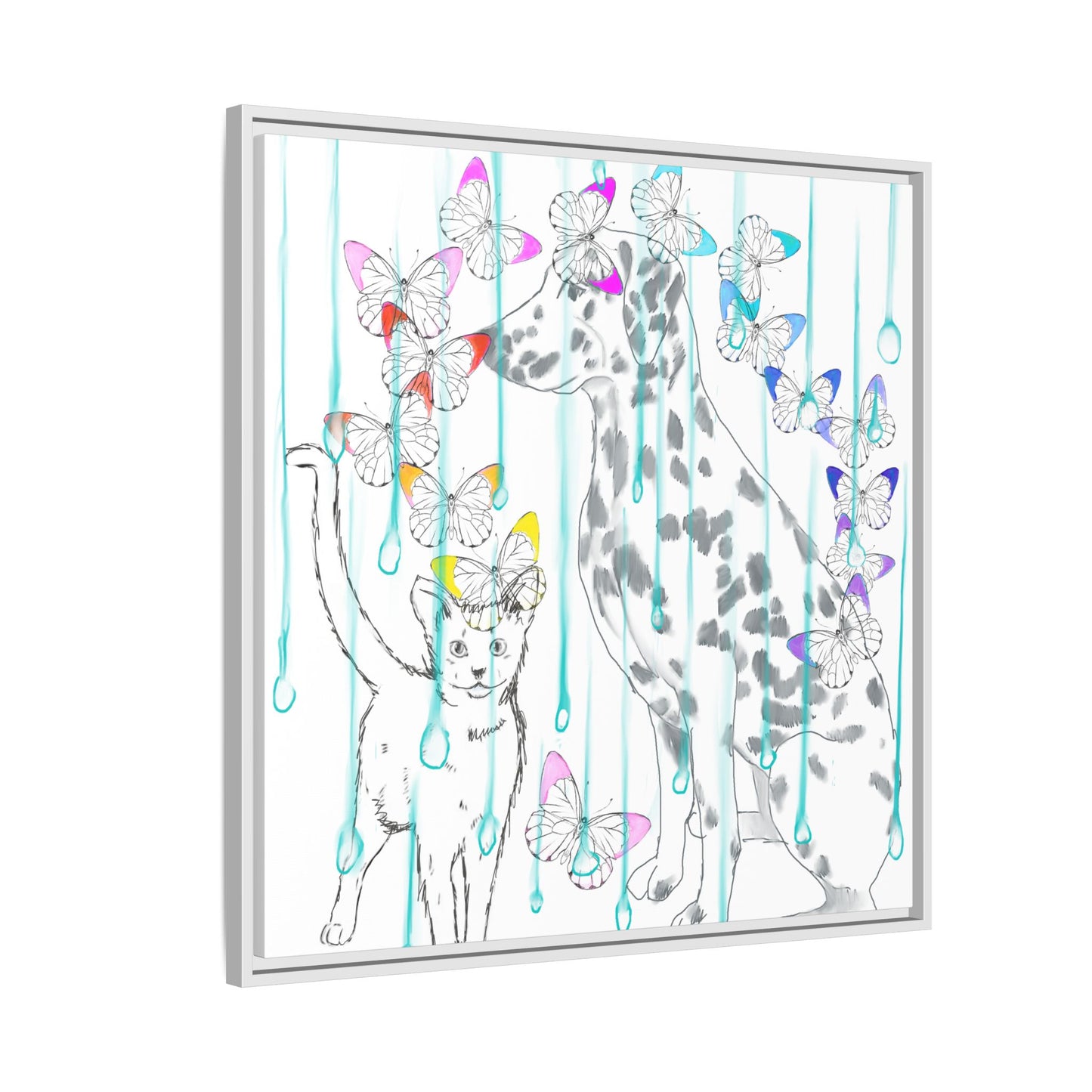 Butterfly Chroma Rain and Shine Matte Canvas, Framed (White)