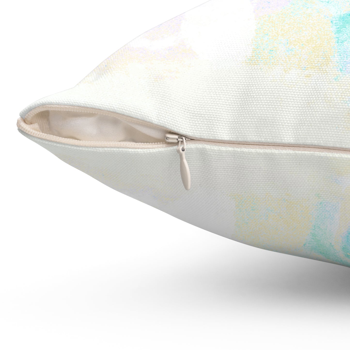 Zinnia Quiet Reflection Spun Polyester Square Pillow in Blue "Blessed be the name of the Lord"