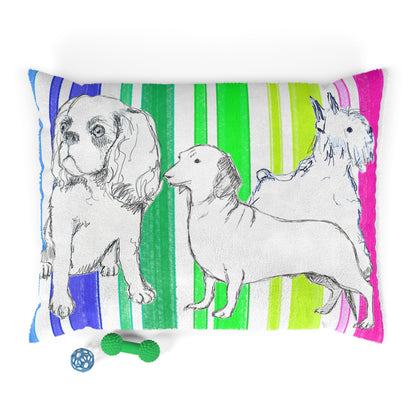 Dogi Butterfly Flutter Dog Bed Stripe Multi color