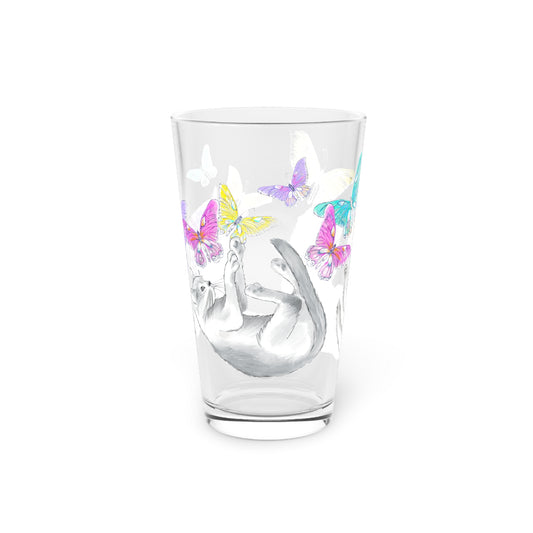 Kitty Flutter Pint Glass 16oz