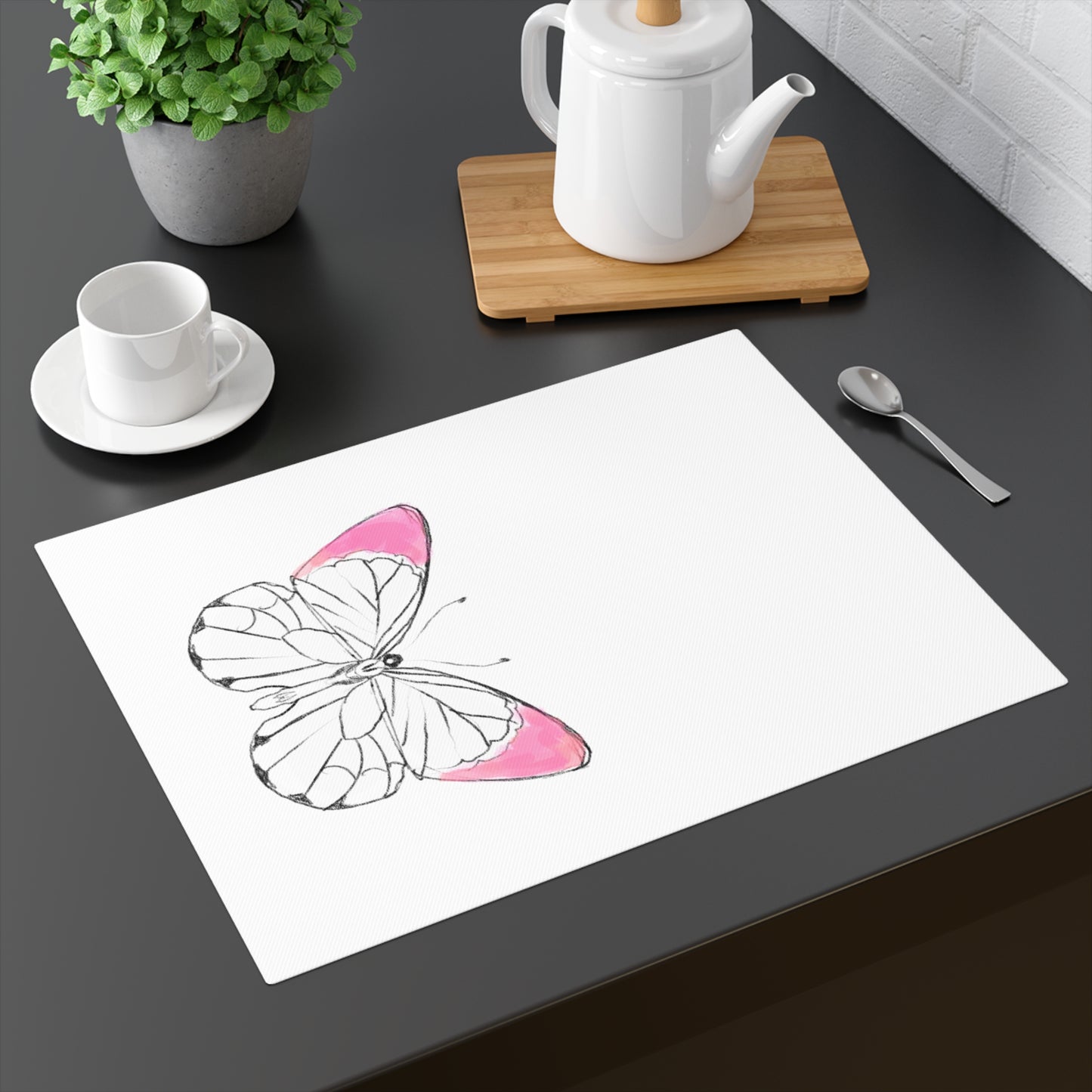 Placemat, 1pc Lucy Butterfly Light Warm Pink