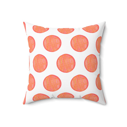 Polka Dot Palette Polyester Square Pillow Orange