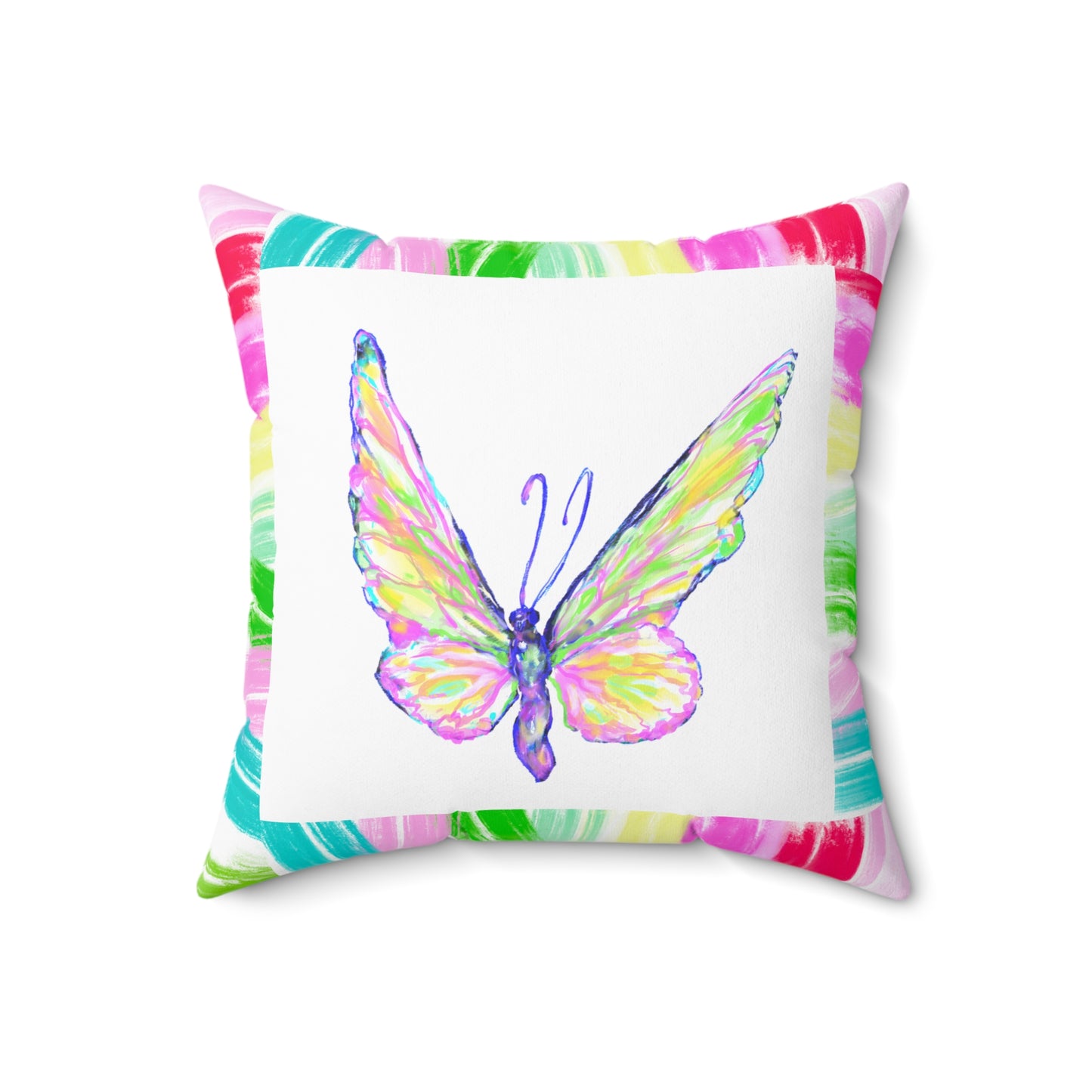 Mega Dot Polyester Square Pillow Butterfly