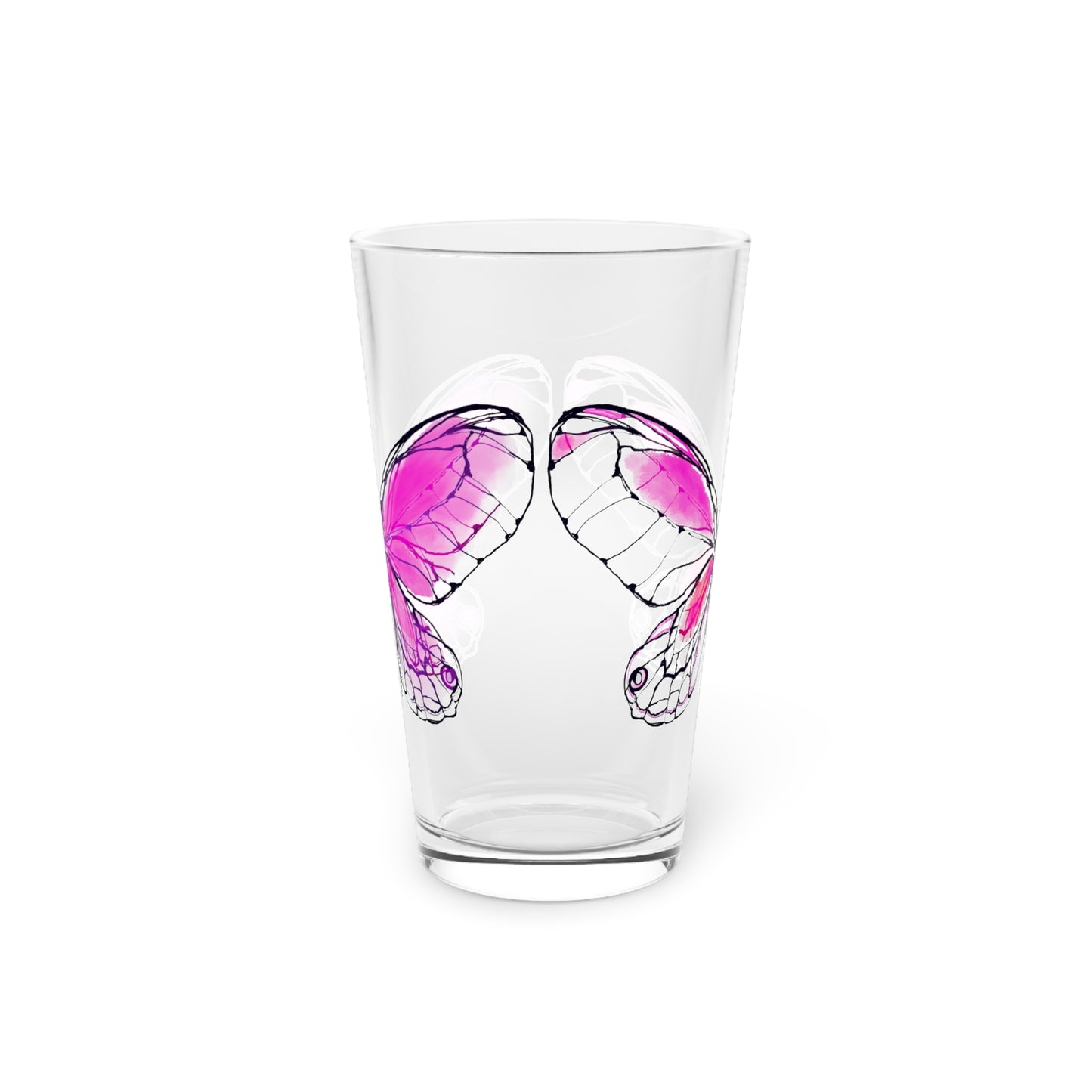 Butterfly Blossom Romp Pint Glass In Violet, 16oz