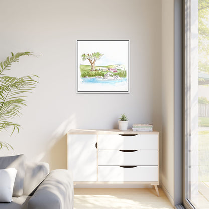 Kitty Fun Matte Canvas Framed