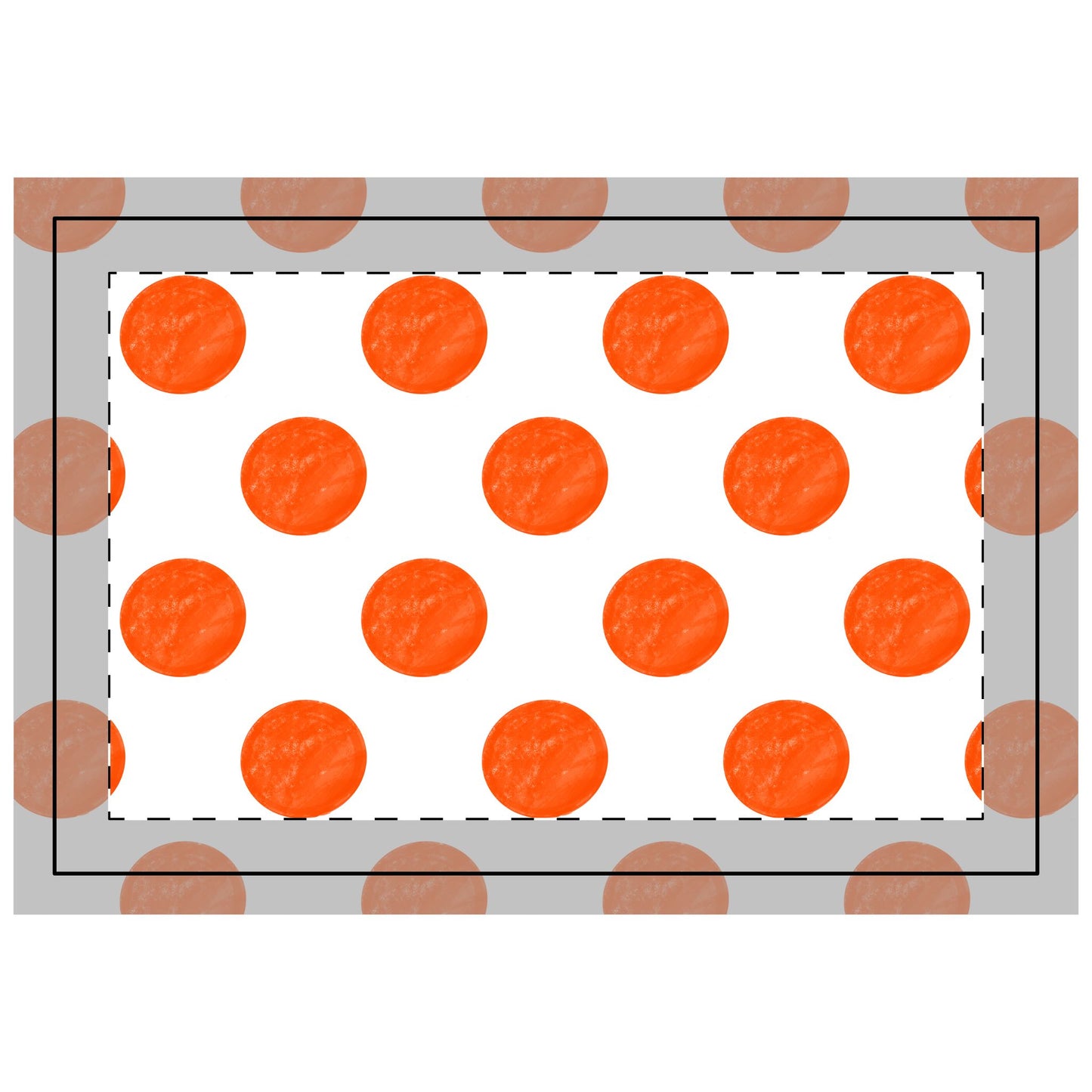 Polka Dot Polyester Quilted Placemat- Polka Dot Orange