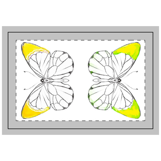 Quilted Placemat Lucy Butterflies Yellow